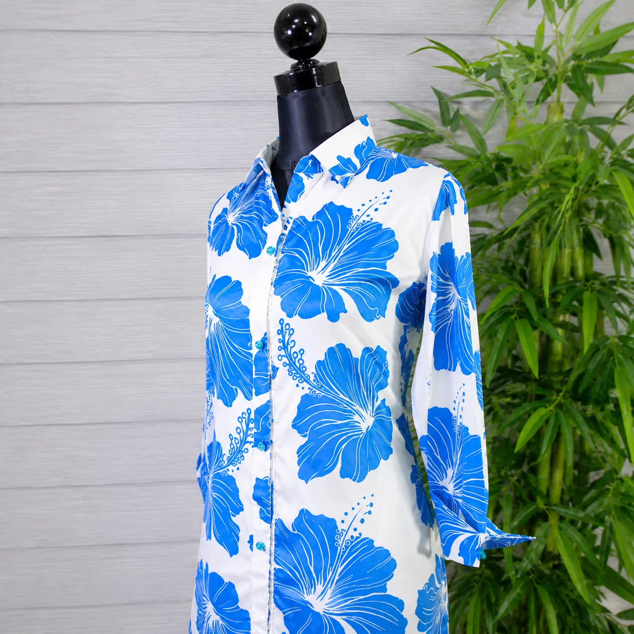 Blue Floral Printed Kurti with Navy Straight Pants